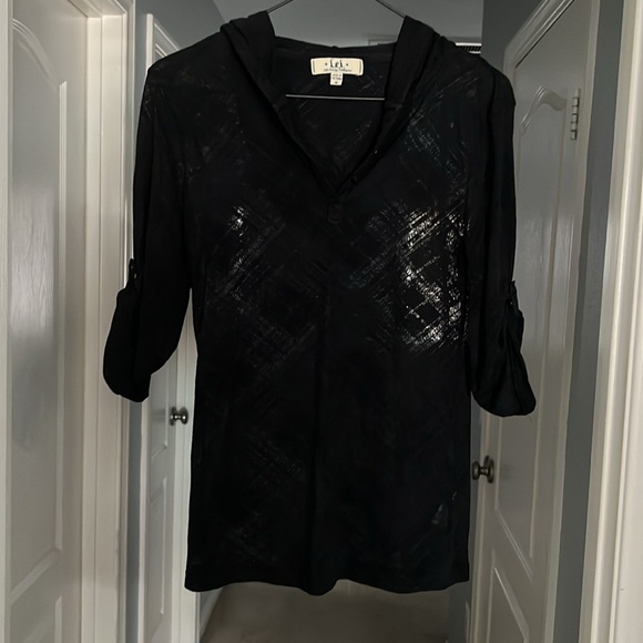 3 sheer tops, white, blue, and black - Picture 7 of 9